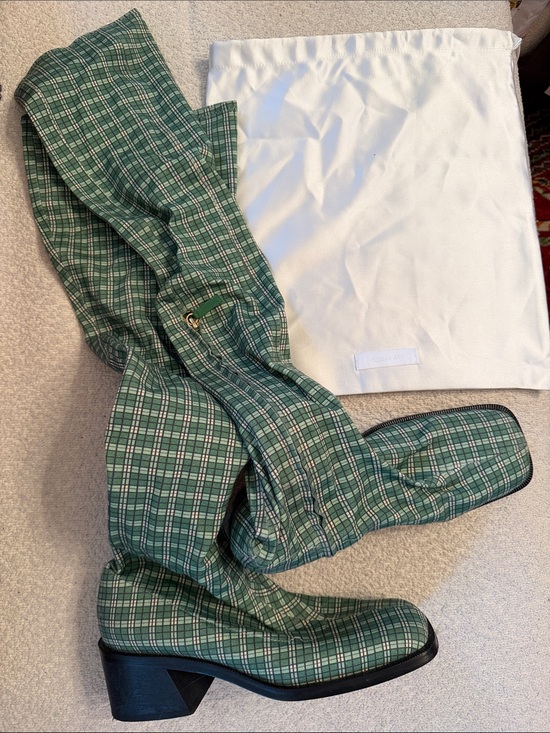 Suzanne Rae Shoes - Suzanne Rae Women’s Over the Knee Boots - Green Plaid